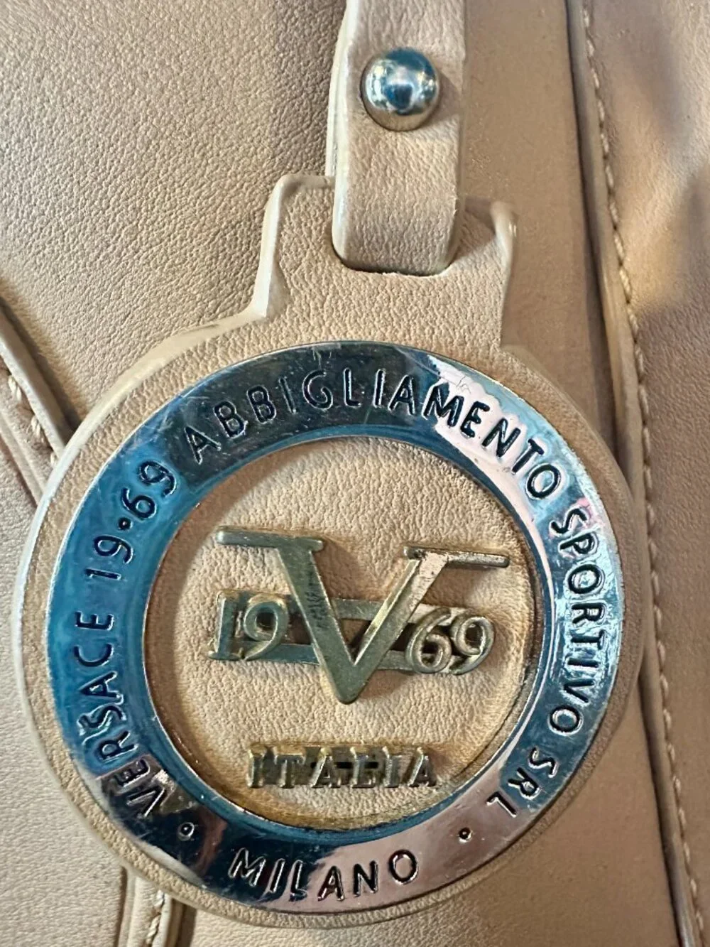 Versace 19.69 Beige Nude Satchel Crossbody Bag